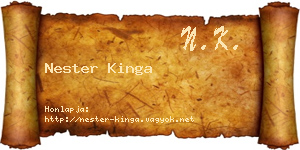 Nester Kinga névjegykártya