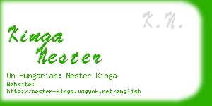 kinga nester business card